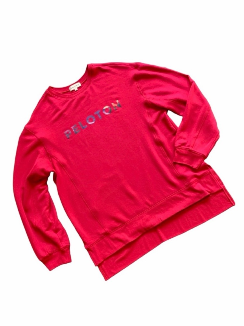 Peloton Red Modern Side Slit Weekender Sweatshirt Large